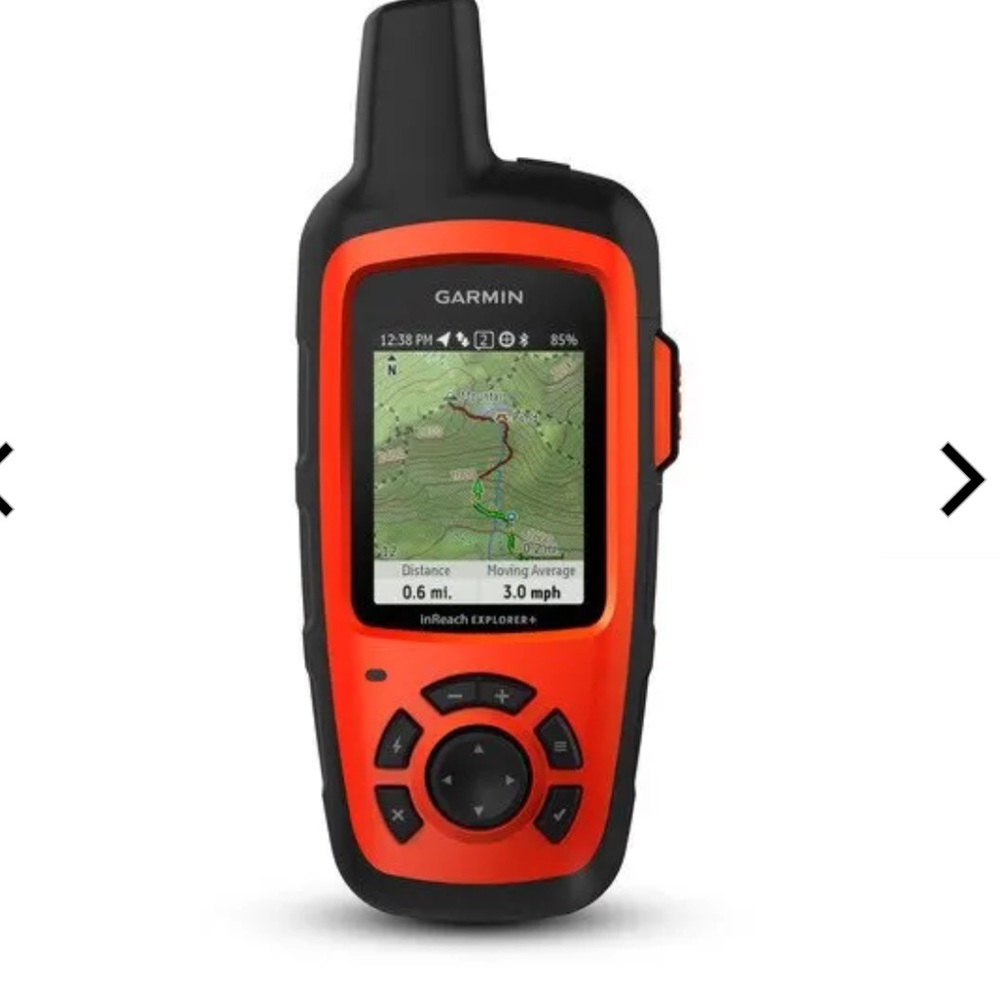 garmin orange and black handheld GPS two-way radio